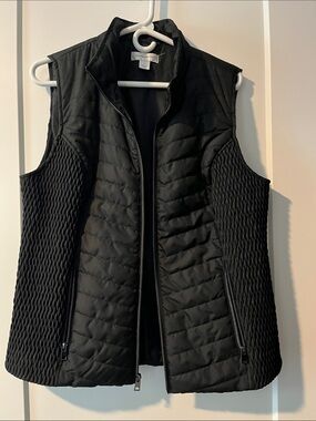 Christopher & banks Quilted Sleeveless Puffer Vest - Black
